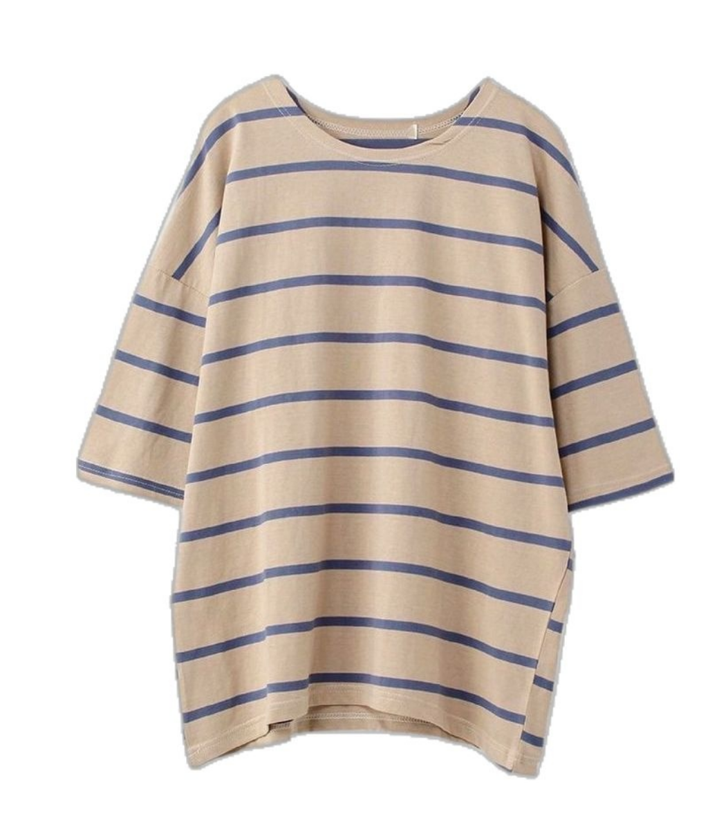 เสื้อยืด Oversize ลายขวาง - Image 4